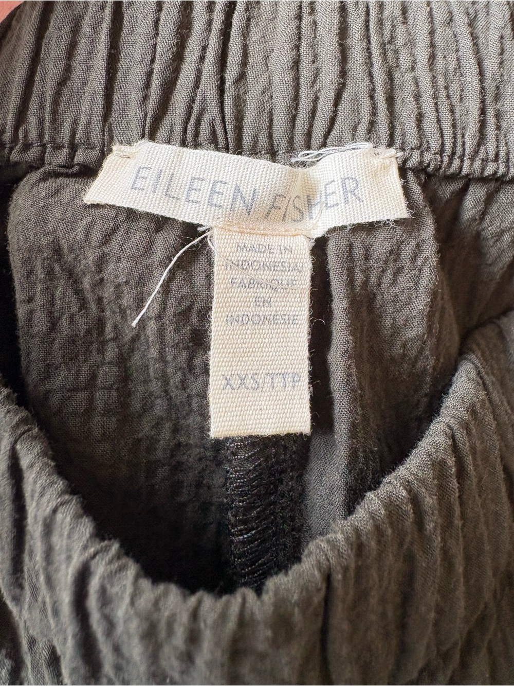 Eileen Fisher Lantern Olive Green Cotton Lightweight Pants Women’s XXS - Picture 4 of 5